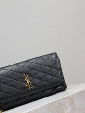 YSL 25S SAINT LAURENT GABY 19 IN BLACK QUILTED CALFSKIN GOLD HARDWARE