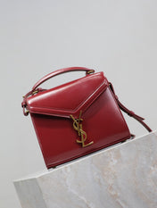 CASSANDRA MINI TOP HANDLE BAG 20 IN RED CALFSKIN GOLD HARDWARE
