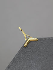 CASSANDRA TOP HANDLE BAG 24 IN GRAY CALFSKIN GOLD HARDWARE