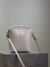 YSL 25S LE 37 MINI 15 IN DUSTY GRAY CALFSKIN GOLD HARDWRE