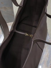 YSL 25S Y TOTE 50 IN PURPLE BROWN CALFSKIN GOLD HARDWARE