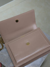 YSL 25S SUNSET BAG 22 IN WARM TAUPE PINK CALFSKIN GOLD HARDWRE