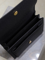 YSL 25S SUNSET MEDIUM 22 IN BLACK GRAINED CALFSKIN GOLD HARDWRE