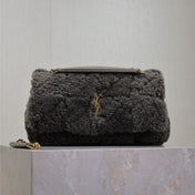 JAMIE BAG 25 IN DARK GRAY LAMB WOOL