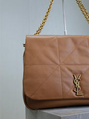 JAMIE 4.3 LARGE BAG 43 IN BRONZE BROWN SMOOTH LAMBSKIN GOLD HARDWARE