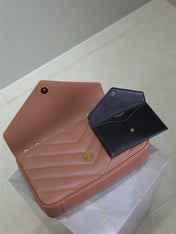 LOULOU MEDIUM 29 IN SALMON PINK SHEEPSKIN GOLD HARDWARE