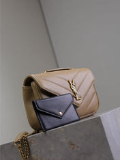 LOULOU SMALL 24 IN MILK TEA SHEEPSKIN GOLD HARDWARE