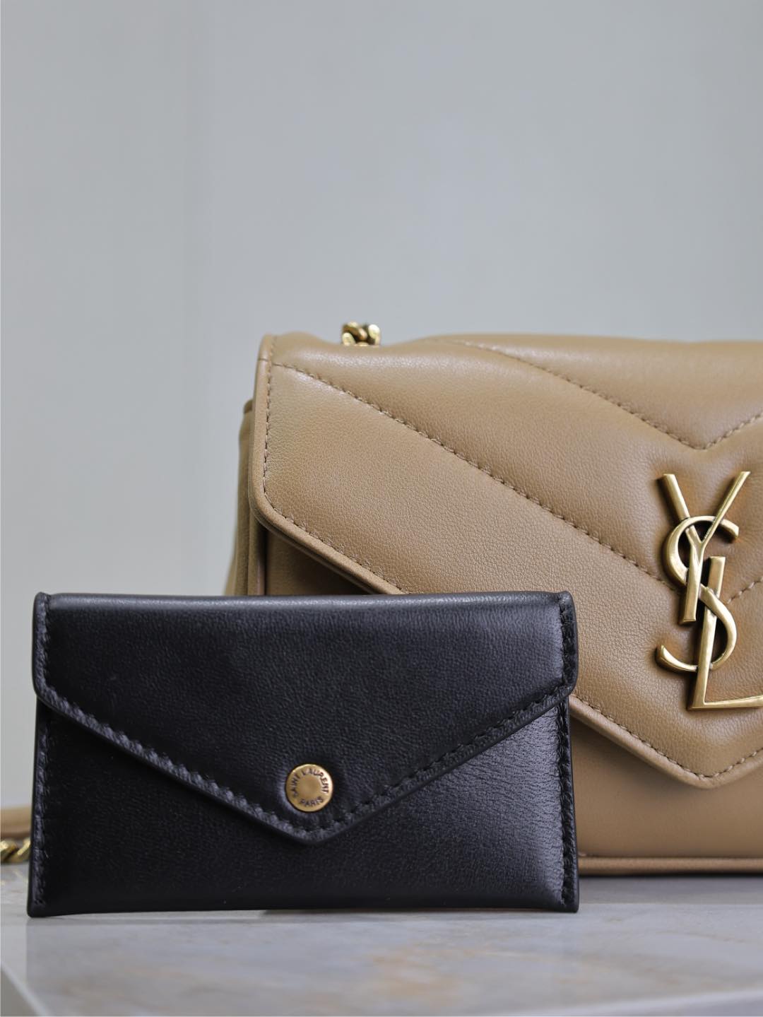 LOULOU MINI 20 IN MILK TEA SHEEPSKIN GOLD HARDWARE