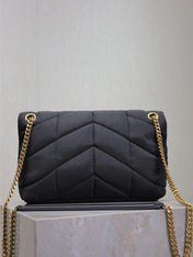 YSL 25S LOULOU PUFFER MEDIUM 29 IN BLACK NYLON