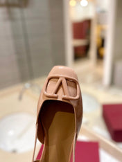 VALENTINO 26S SLINGBACK IN LIGHT BEIGE PINK PATENT CALFSKIN