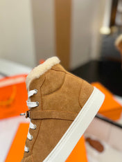 CHEALSEA BOOTS IN BRONZE BROWN SUEDE AND FLEECE LINING