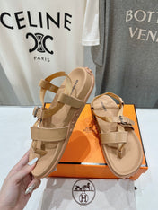 SANDAL BRAIDED 30 CHAMPAGNE CALFSKIN