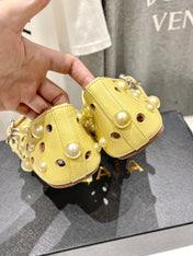 ALAIA PEARL MARY JANE SHOES IN YELLOW CORN LAMBSKIN