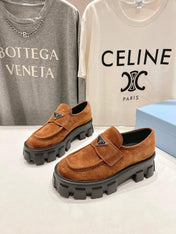 MONOLITH LOAFERS IN RED BROWN SUEDE