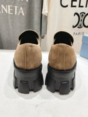 MONOLITH LOAFERS IN CAMEL BEIGE SUEDE