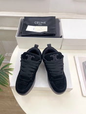 HUNTINGTON LOW LACE-UP SNEAKER IN BLACK SUEDE AND MESH