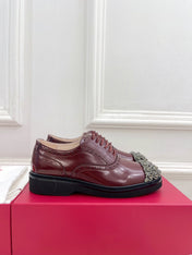 VIV' RANGERS LACE-UPS IN BURGUNDY RED CALFSKIN