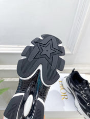 DIOR 26S SNEAKER IN BLACK CALFSKIN AND MESH FABRIC