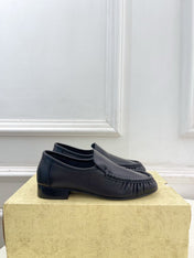 THE ROW 26S MOCCASIN LOAFERS 20MM IN BLACK CALFSKIN