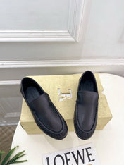 THE ROW 26S MOCCASIN LOAFERS 20MM IN BLACK CALFSKIN