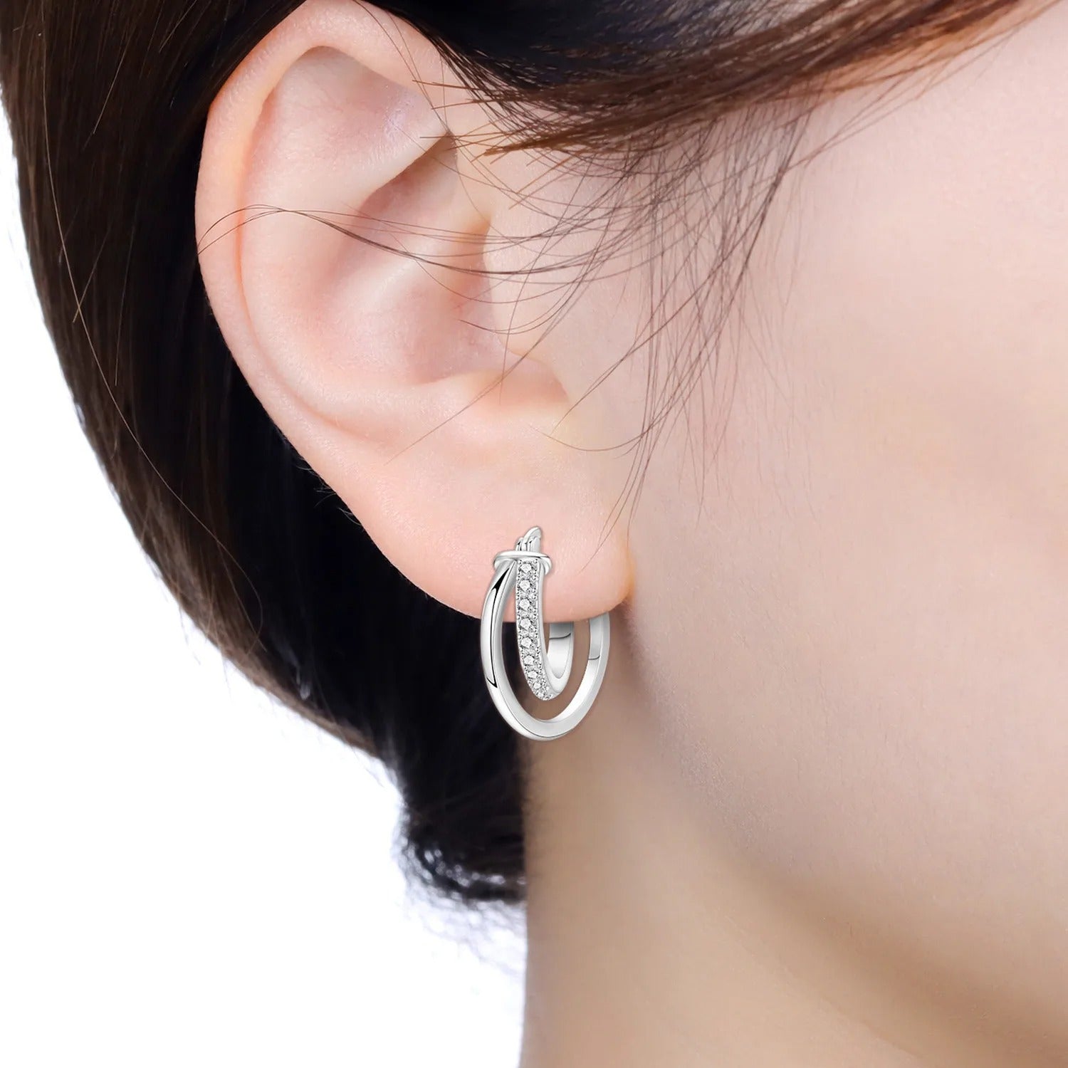 Silver Simple Earrings Women