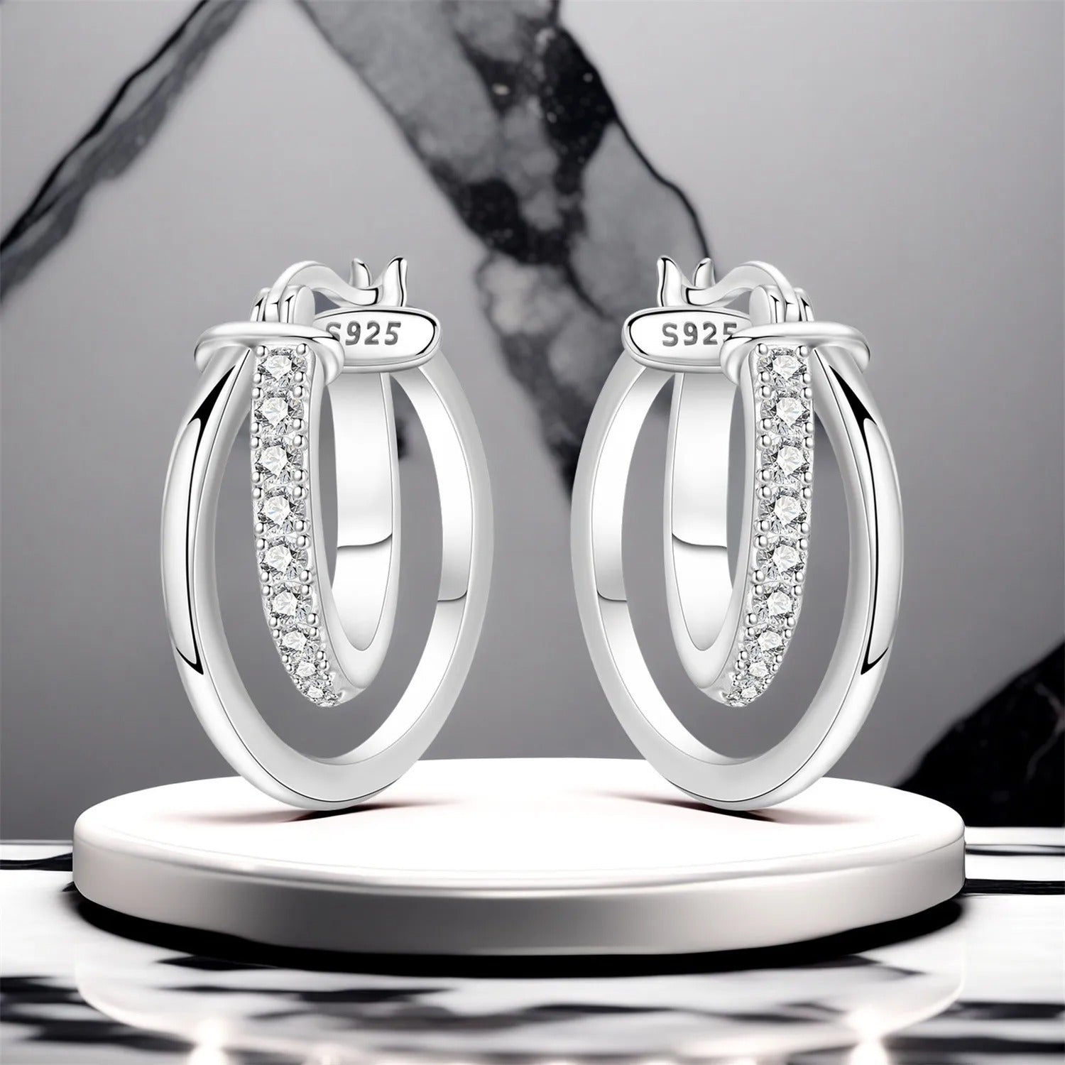 Silver Simple Earrings Women
