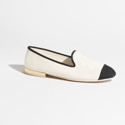 MOCCASINS WHITE BLACK LAMBSKIN