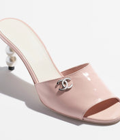 MULES LIGHT PINK PATENT LAMBSKIN