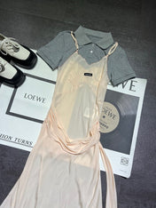 MIUMIU 26S TWO PIECE PINAFORE DRESS SET 870