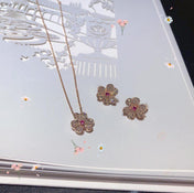 FRIVOLE PINK GOLD FLOWER DIAMOND NECKLACE