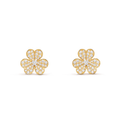 FRIVOLE GOLD FLOWER DIAMOND EARRINGS