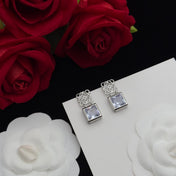 ANAGRAM DROP DIAMOND SILVER EARRINGS
