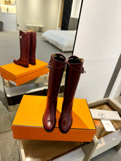STIVALI JUMPING IN WINE RED CALFSKIN