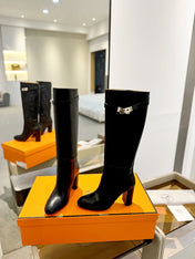 STORY BOOT 85MM IN BLACK CALFSKIN